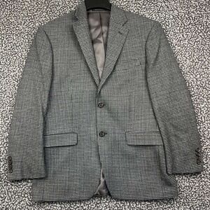 Lauren Ralph Lauren Men 38S Sport Coat Blazer Houndstooth Gray Blue 100% Wool